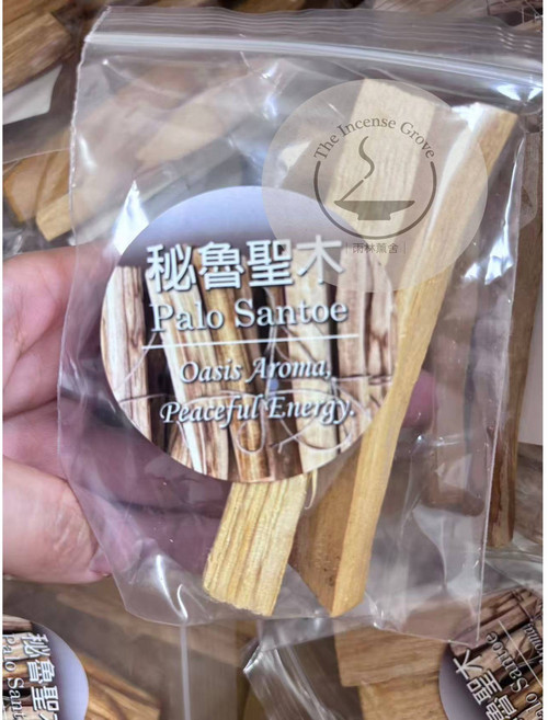 雨林薰舍 秘魯聖木 高油聖木條80g (約7-9根) 粗陶聖木座 香錐盤 淨化空間, 1組