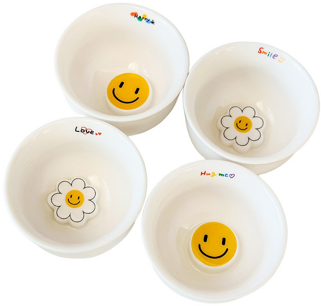 스마일 소주잔 4p 세트, 1세트, 혼합