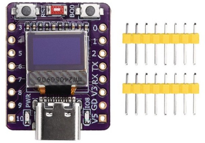 MINI ESP32-C3 개발 보드 2.4G Wifi 4 BT 모듈 0.42인치 OLED 디스플레이 4MB 플래시 세라믹 안테나 USB Ty