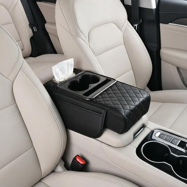 리플랜 차량용 팔걸이 자동차 콘솔쿠션, 1개, 블랙