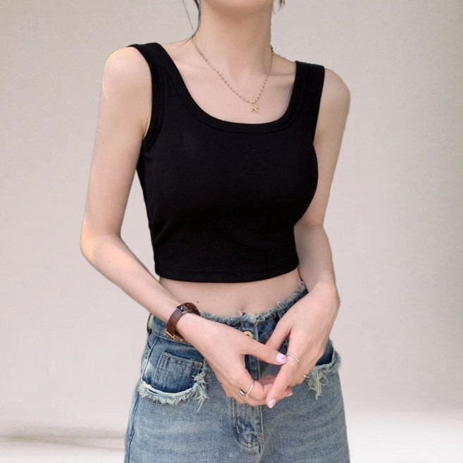 마마이즈 크롭티 나시 민소매 이너