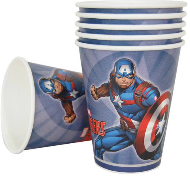 피플스파티 파티컵 240ml 캐릭터 어벤져스, 캡틴아메리카, 1개, 6개