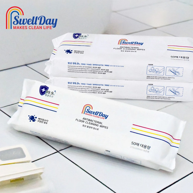 스웰데이 항균 물걸레 청소포 250매 (50매입 5팩), 1박스