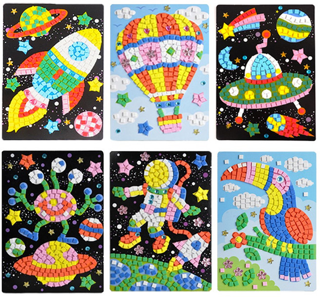 감성팩토리 모자이크스티커 EVA 놀이 6종, 1세트, B타입