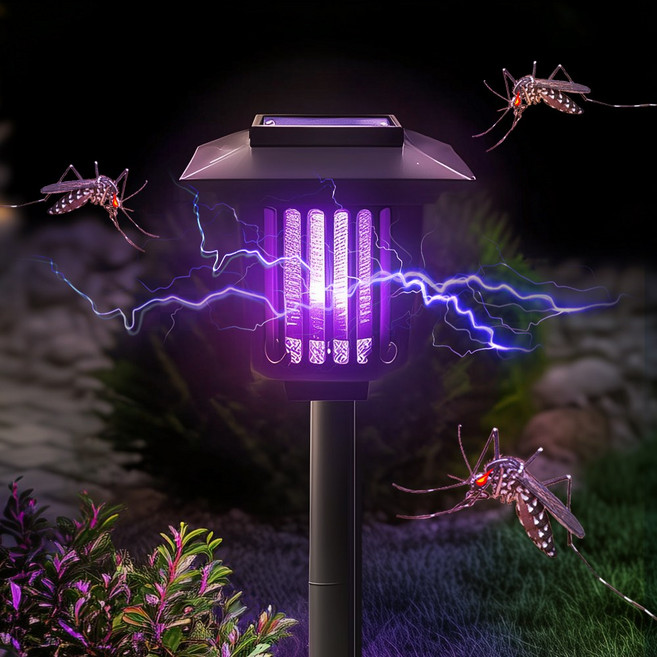 태양광 모기퇴치기 태양열 포충기 램프 야외 벌레 포충등 전기 러브버그 캠핑 스마트 1개, 흰빛
