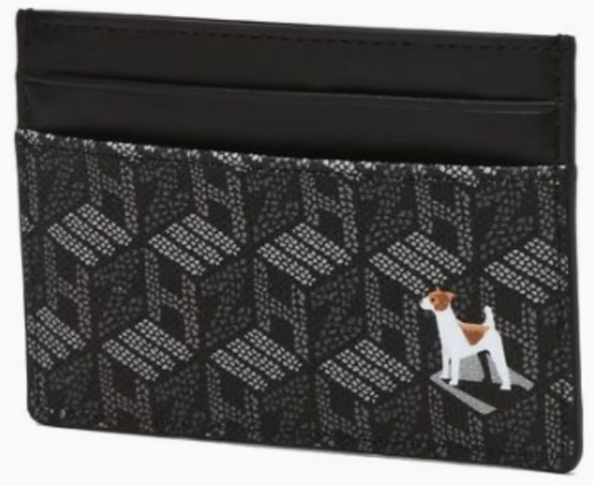 헤지스 캐릭터배색 로고패턴 소가죽 카드지갑 (선물포장)