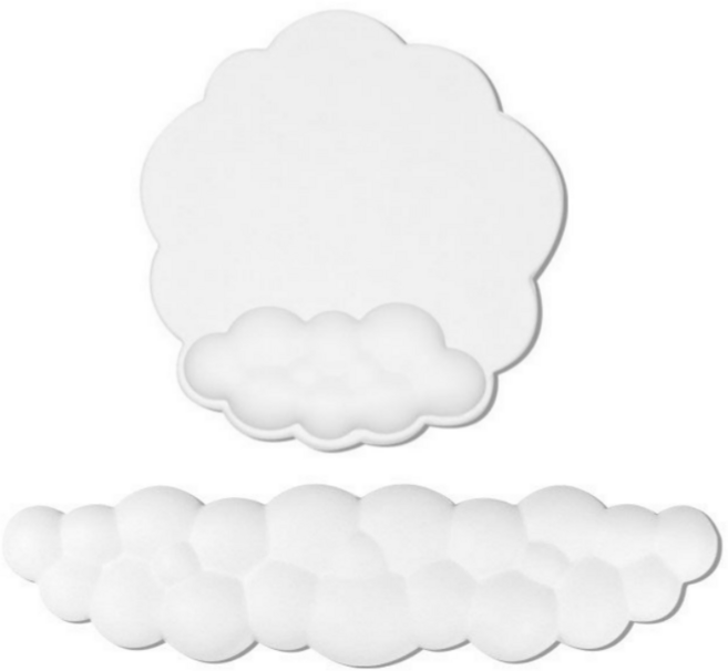 워키즈 구름 팜레스트 풀배열 메모리폼 키보드 마우스 손목 받침대 세트, 1세트, 키보드+마우스패드