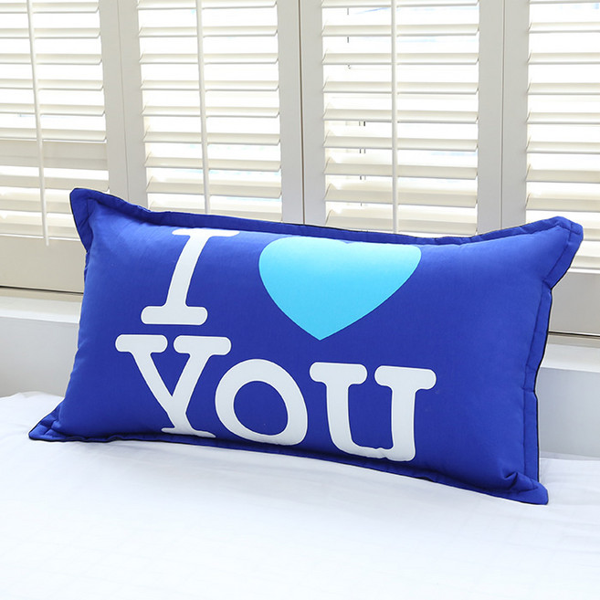 이솔홈 대쿠션 등쿠션 헤드쿠션 커버 모음, 러브유 대쿠션 커버 03_블루