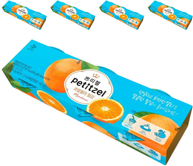 쁘띠첼 과일젤리 밀감, 90g, 15개