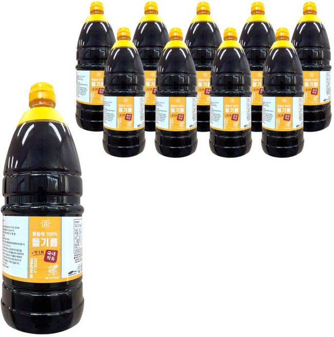 한식품 원액 100% 들기름, 1.8L, 10개