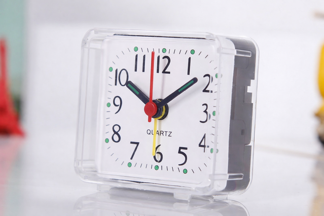 에너바디 추억의 알람 탁상용 미니 시계 여행용 교육용 알람시계, 그레이