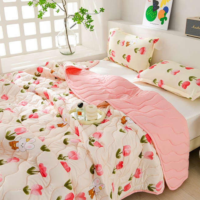 시원한 여름이불 먼지없는 워싱 차렵이불 통기성 좋은 여름 캠핑이불