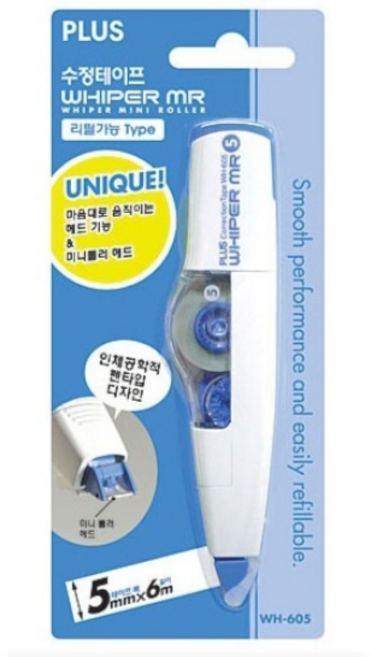 [파이브온] 플러스 수정테이프 Whiper MR WH-605 10개 5mm x 6m 리필 가능