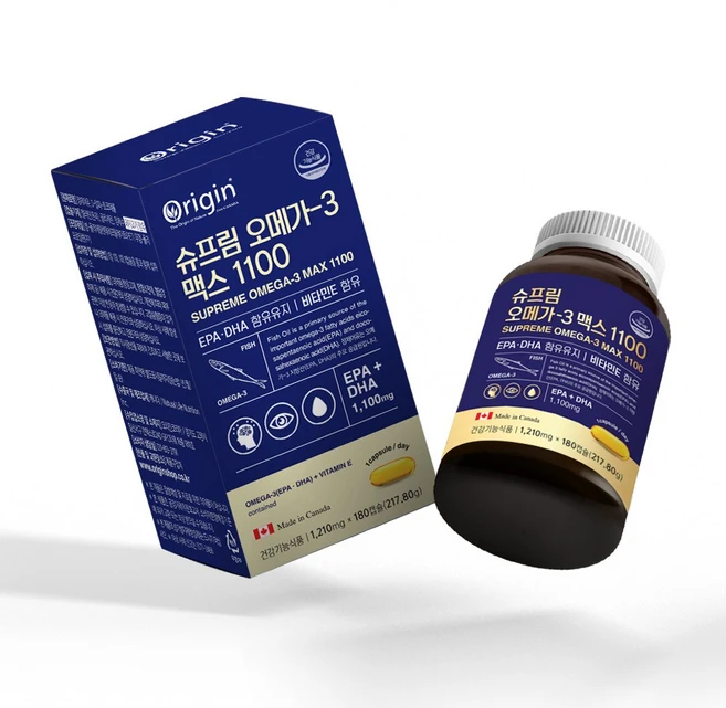 캐나다 새몬오메가3 냄새안나는오메가3 슈프림 맥스 이피에이 블러드서큘레이션 비타민E 혈행 혈관 영양제 성장기 직장인 중년 부모님 햇빛비타민d 바이타민 대용량 180캡슐, 180정, 1개 - 쿠팡
