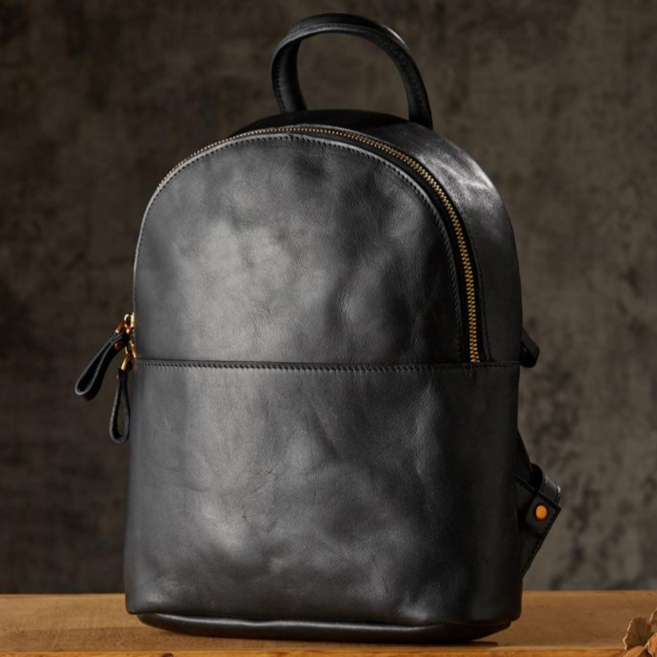 Mimi Market 여성 천연소가죽 미니 백팩 데일리 파우치 미니