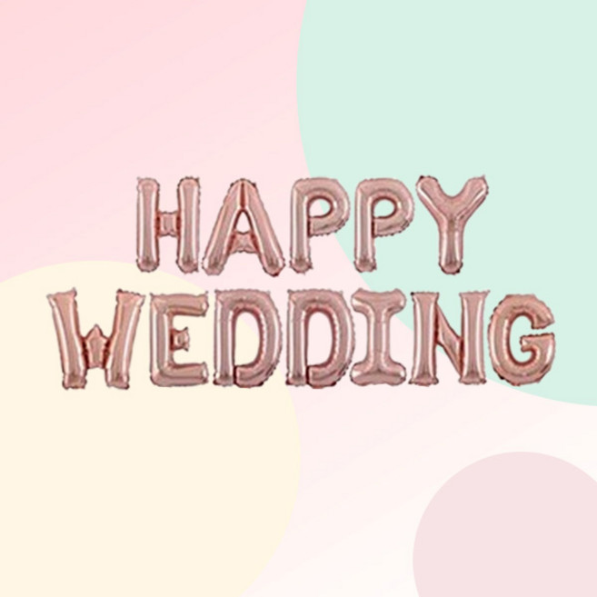 [파티지] 하트풍선 모음/ 프러포즈풍선/ 빅하트풍선, PR_C_HAPPY WEDDING 웨딩풍선_로즈골드