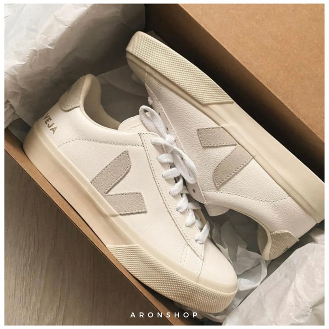 VEJA CAMPO 經典皮革小白鞋，男女同款，時尚百搭