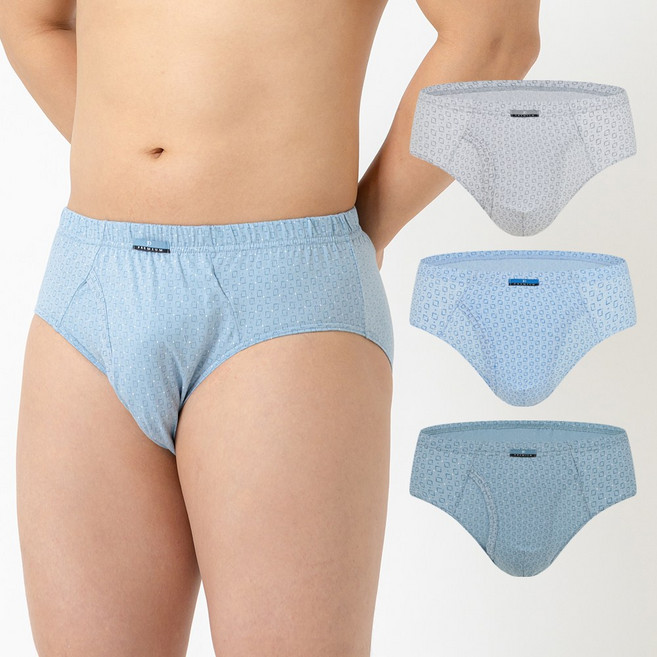 제임스딘 남자 순면 100% 부드러운 맥시 삼각 팬티 세트 3P