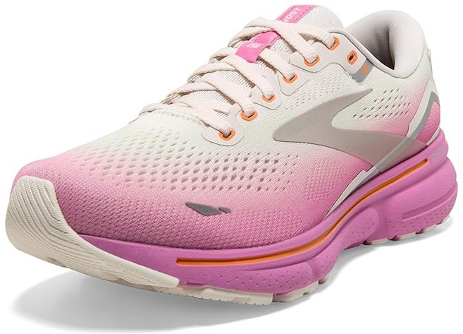 Brooks 여성용 Ghost 15 뉴트럴 러닝화 그레이/코코넛/푸시아 사이즈 8 소재: 직물 및 합성 B0CBQSNKFS