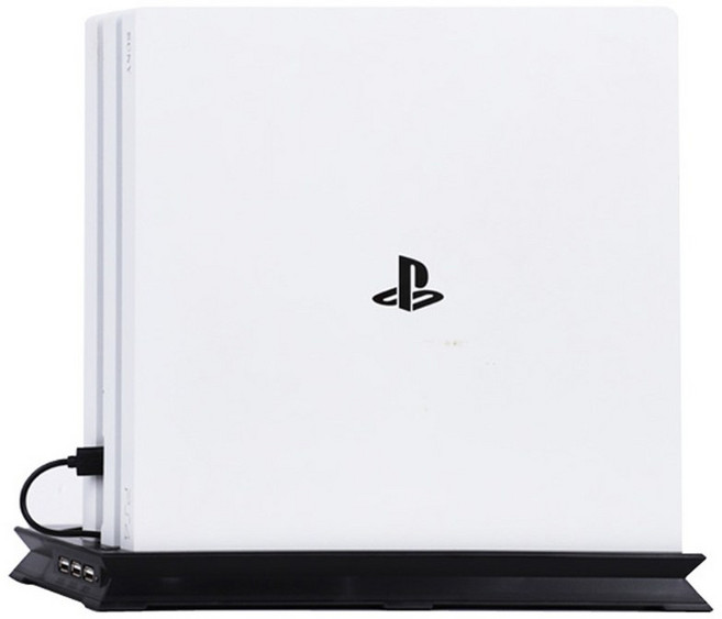 크로닉401 PS4 플스 쿨러 거치대 스탠드 (PRO+SLIM 스텐드 프로 슬림 호환), 플스PRO 전용, 1개, 블랙