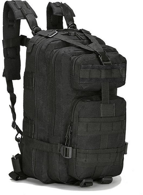 戰術揹包 3P攻擊包 迷彩雙肩包 戶外登山運動徒步野營騎行防水耐磨, 黑色