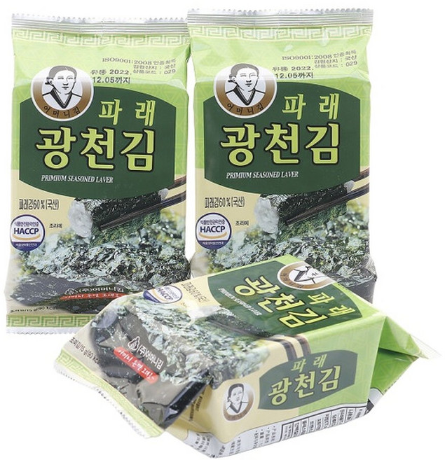 광천어머니김 파래 식탁김 15g X 30봉 1box /전장김/도식락김/돌자반/김밥김/김자반, 1박스