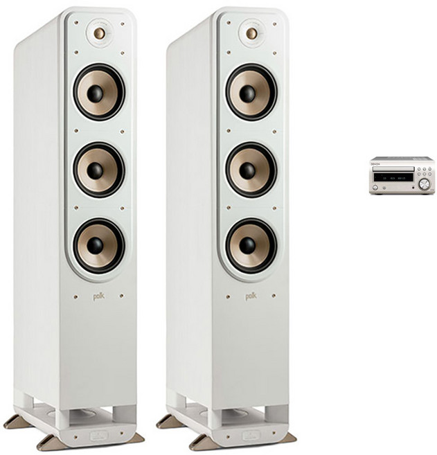 데논 RCD-M41 + 폴크오디오 Signature ES60 블루투스 네트워크 오디오, 블랙, 화이트