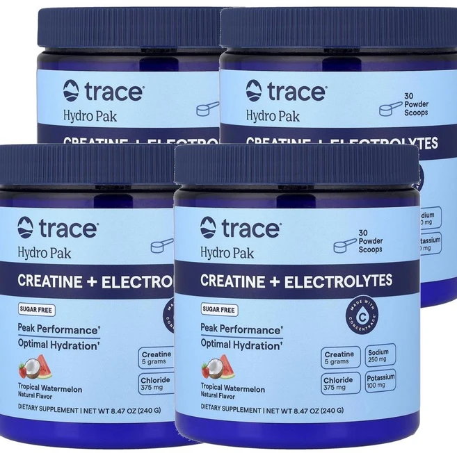 트레이스 하이드로 팩 크레아틴 플러스 일렉트로라이트 트로피컬 워터멜론 Trace Hydro Pak Creatine + Electrolytes Tropical Watermelon - 쿠팡