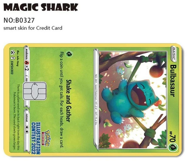 이상해씨 필름 스킨 커버 스티커 직불 카드, B. Large Chip, 21. B0327, 1개