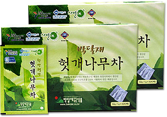 웰빙티모아 1+1 국내산 헛개나무차 100개입 100g 숙취해소차 헛개잎 둥굴레, 50개입, 50g, 2개