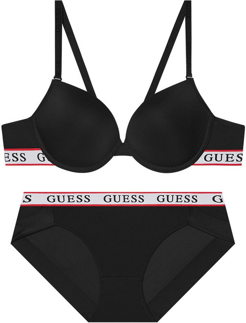 게스언더웨어 게스 언더웨어 화이트 밴딩 브라 팬티 세트