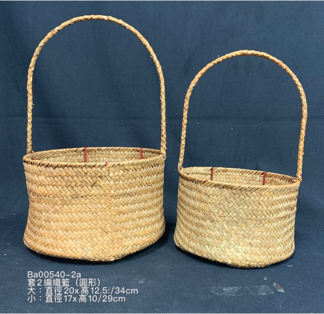 編織籃子 手提花籃 插花籃 花童籃 手工編筐 野餐籃, 1個, 小