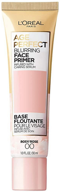 L'Oreal Paris Age Perfect Blurring Face Primer Infused 로레알파리 블러링 페이스 프라이머 케어 세럼 1 fl oz 30ml 1팩, Rose, 1개