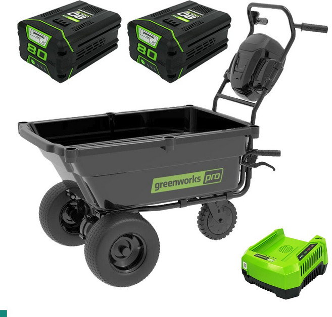 그린웍스 농업용 전동 운반차 80v 전동수레 구루마 손수레, 5Ah 2개세트, 1개