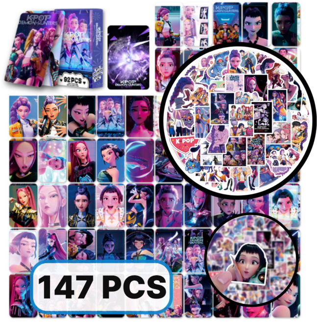 케이팝 데몬 헌터스 카드팩 60종 + 스티커 87종 케데헌 굿즈, 147개