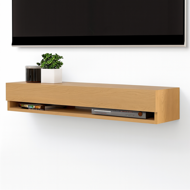 아이린 루나 거실장 벽걸이tv 인테리어 벽걸이 벽선반, 애쉬+애쉬, 루나셋톱박스 (EE), 1단