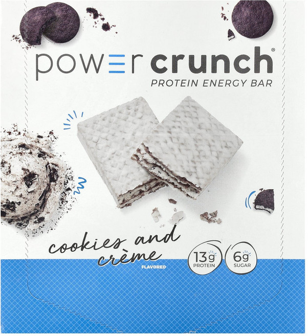 비엔알지 파워 크런치 단백질 에너지 바 오리지널 쿠키 앤 크림 12 바 각 1.4 oz (40 g), 1개, 40g