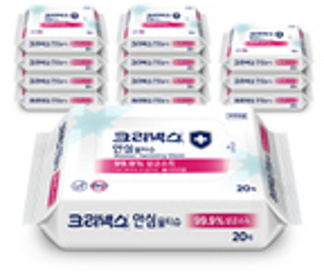 크리넥스 안심물티슈 휴대용, 20개입, 12개