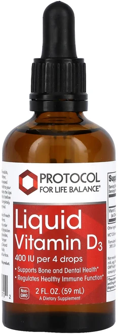 Protocol for Life Balance 액상 비타민D3 400IU 59ml(2fl oz), ProtocolforLifeBalance액상비타민D34, 1개, 59ml - 쿠팡