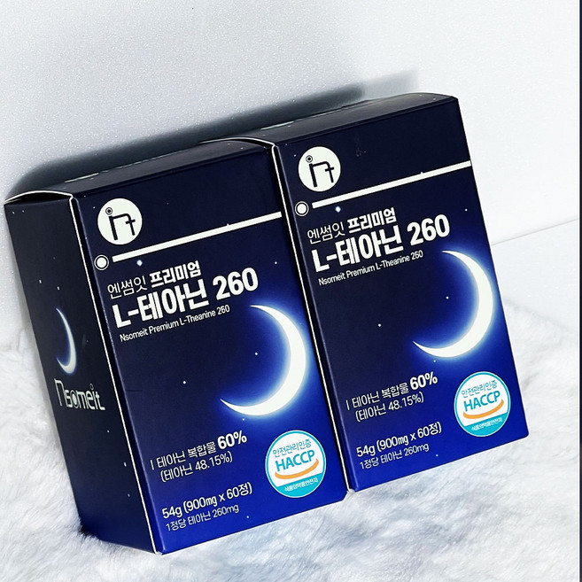 엔썸잇 L 테아닌 900mg 트립토판 세인트존스워트 엘테아닌, 2개, 60정