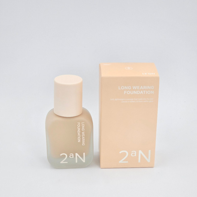 韓國 2aN 超模裸妝粉底液 30ml 象牙白/自然色 亞洲適用, 1個, 21 Light Beige 象牙白, Light Beige 象牙白