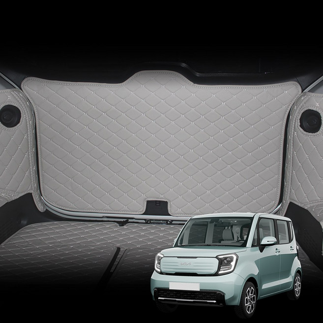 샤오토 기아 더 뉴 레이 (EV호환) 트렁크 도어매트, 블랙x아이보리