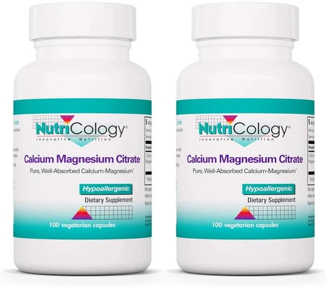 Nutricology 칼슘 마그네슘 시트레이트 베지캡슐 100정, 2개 - 쿠팡