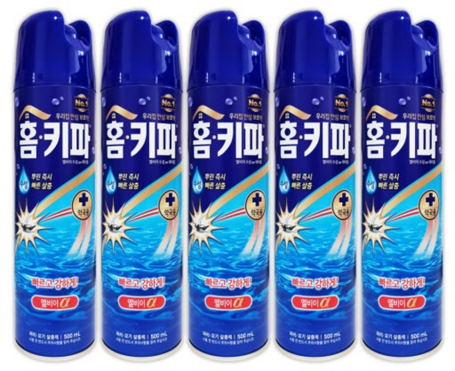 홈키파 엘비이 수성알파 뉴 에어로솔 500ml X 5개