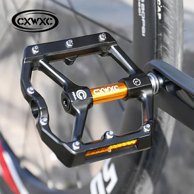 CXWXC 930 자전거 플랫 MTB 픽시 로드 경량 페달 초정밀 CNC 가공, 골드, 1개