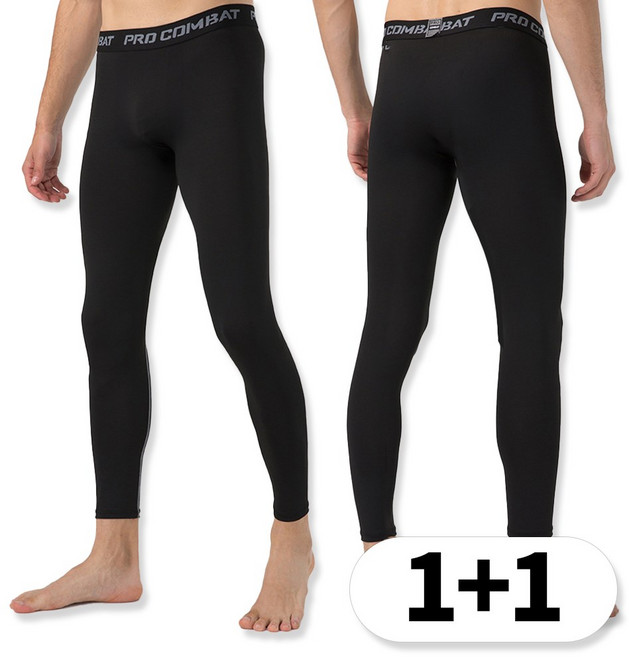 LOUD 남성 스포츠 타이즈 레깅스 9부 1+1