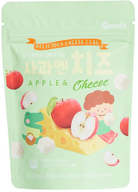 아이보리 치즈볼 (플레인 블루베리 사과 딸기), 1개, 16g, 사과 치즈