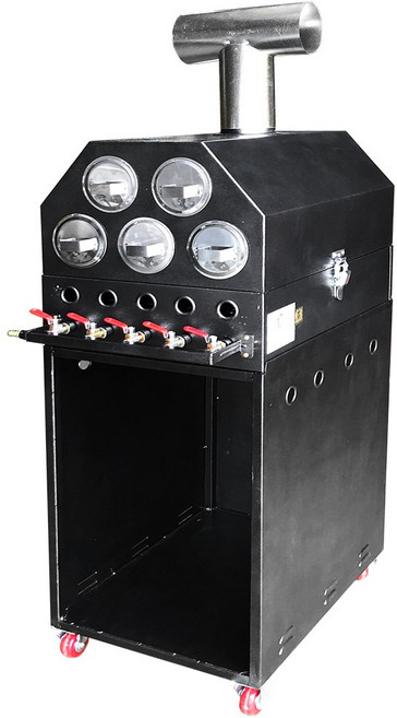 LPG용 5줄버너 스테인레스 서랍 고급형 가스 군고구마통 군고구마기계 편리한 이동식 선반형