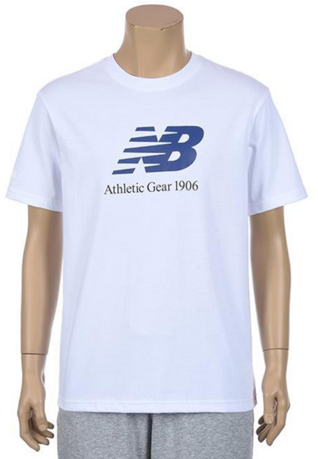 뉴발란스 UNI 남녀공용 빅로고 반팔티 NBNEDB1163 화이트