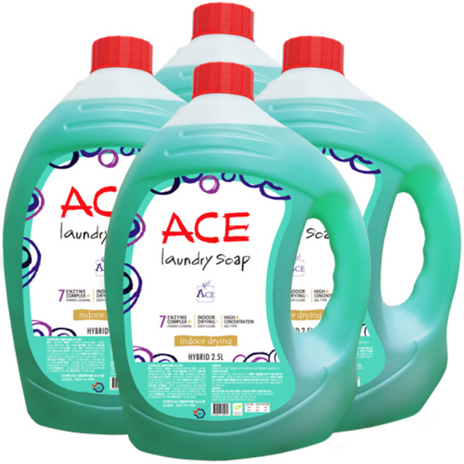 에이스 고농축 액체세탁세제 일반드럼겸용 2.5L, 8개